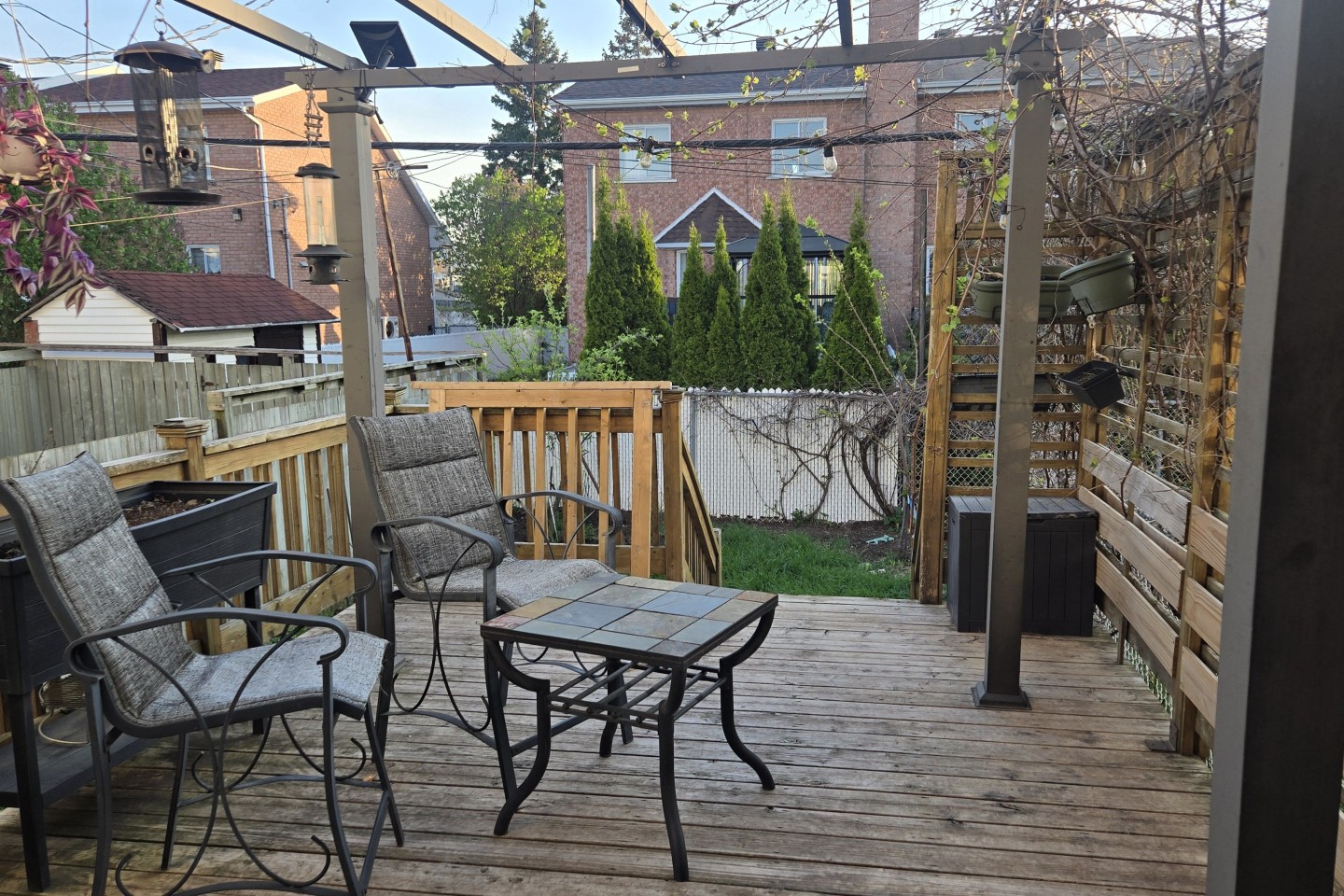 patio and backyard